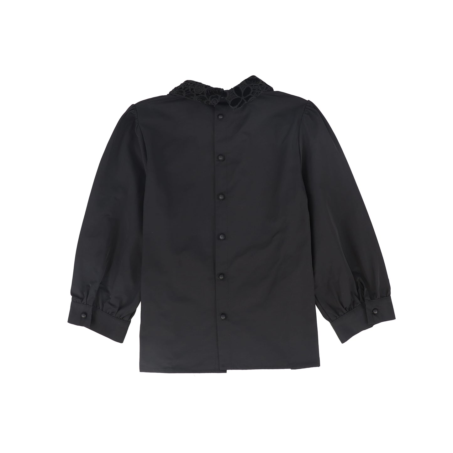 FRANCESCA GUILIANO BLACK EMBELLISHED COLLAR BLOUSE