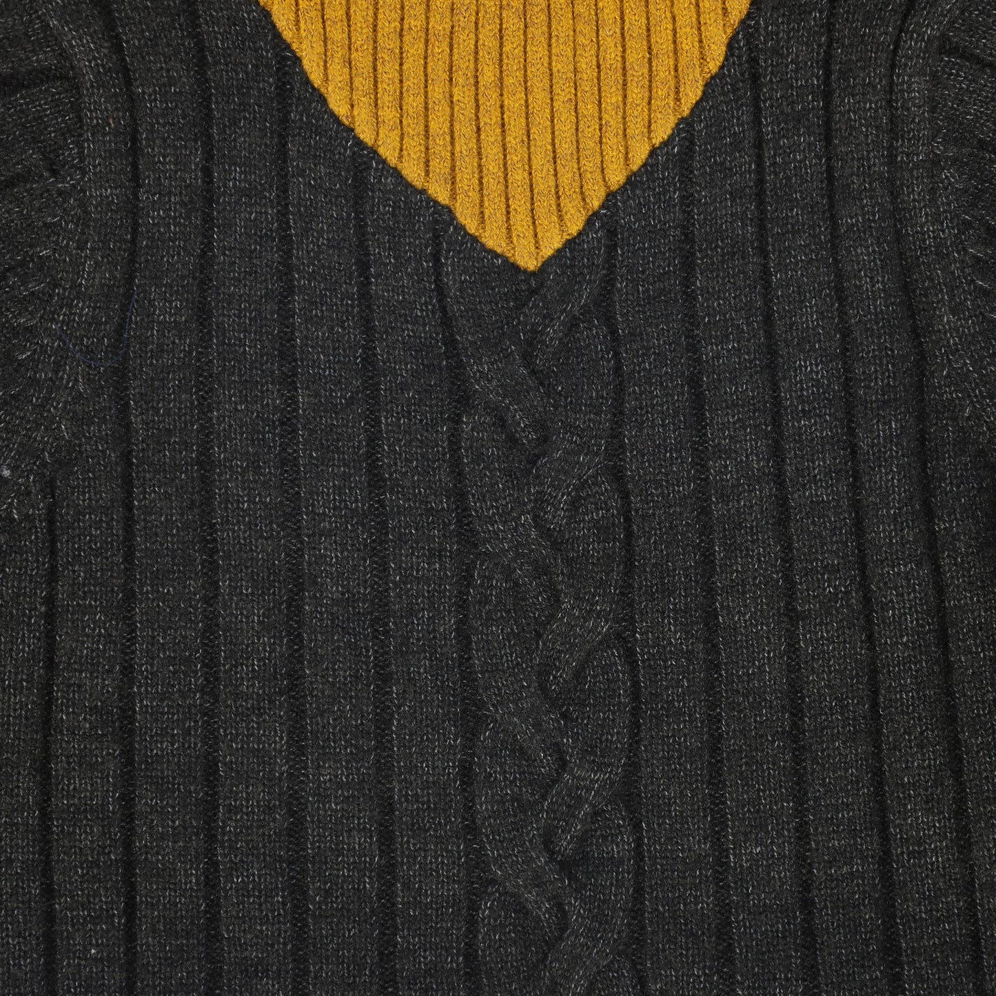 HARPER JAMES CHARCOAL CENTER CABLE KNIT SWEATER