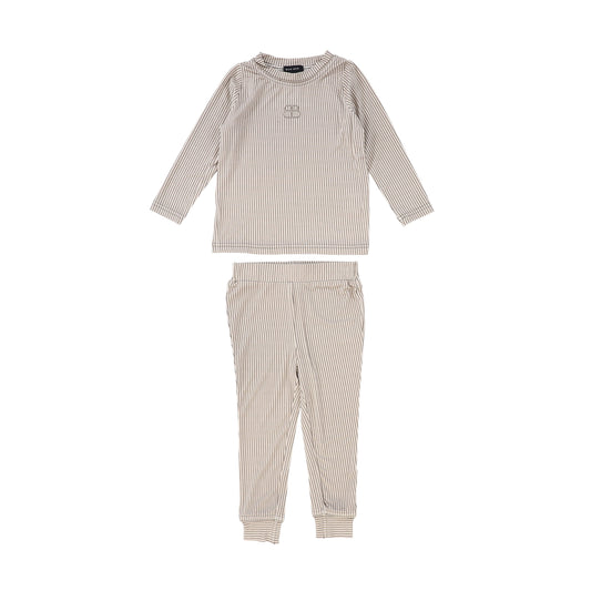 BAMBOO GRAY/WHITE STRIPED PAJAMAS