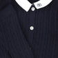 BAMBOO NAVY CABLE KNIT COLLAR SET