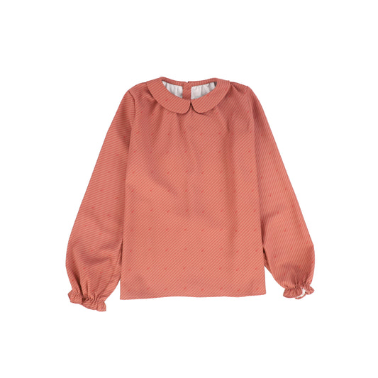 BACE COLLECTION MAUVE STRIPED LOGO BLOUSE