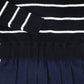 BAMBOO NAVY STRIPE KNIT PLEATED DRESS
