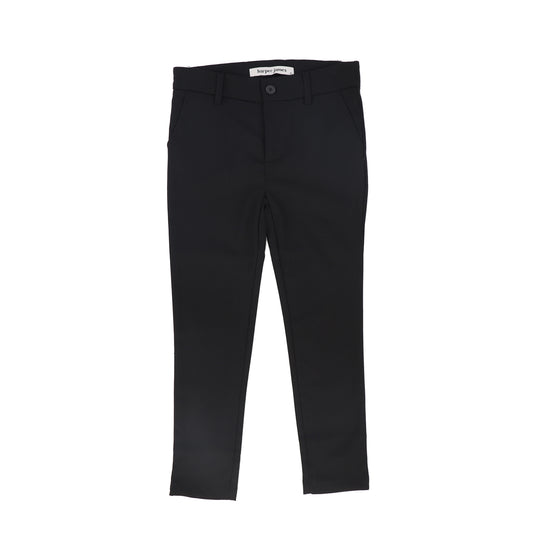 HARPER JAMES BLACK WOOL SLIM PANTS