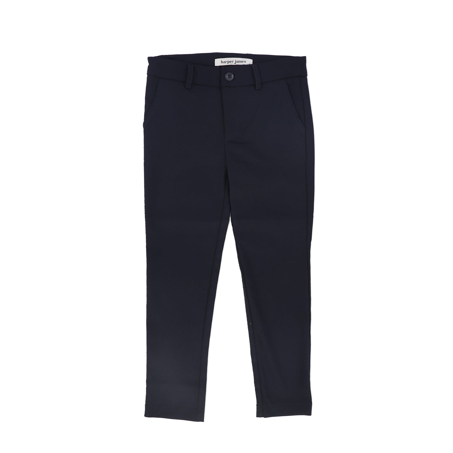 HARPER JAMES NAVY WOOL SLIM PANTS
