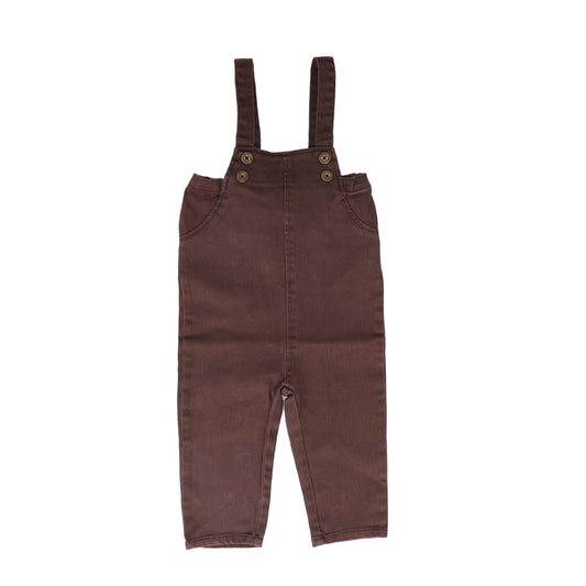 KIN & KIN PLUM CHAMBRAY SUSPENDER PANTS