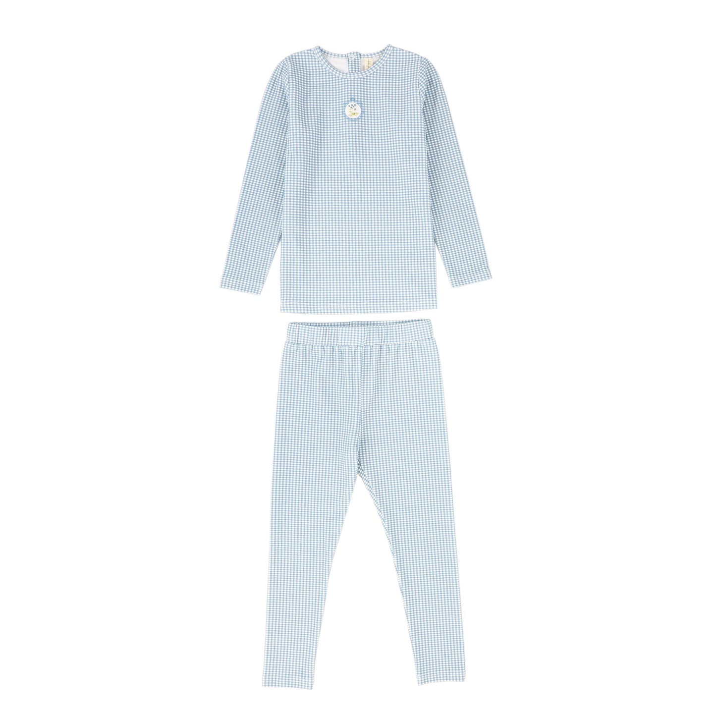 BEBE JOLEE BLUE GINGHAM FRAME PAJAMAS