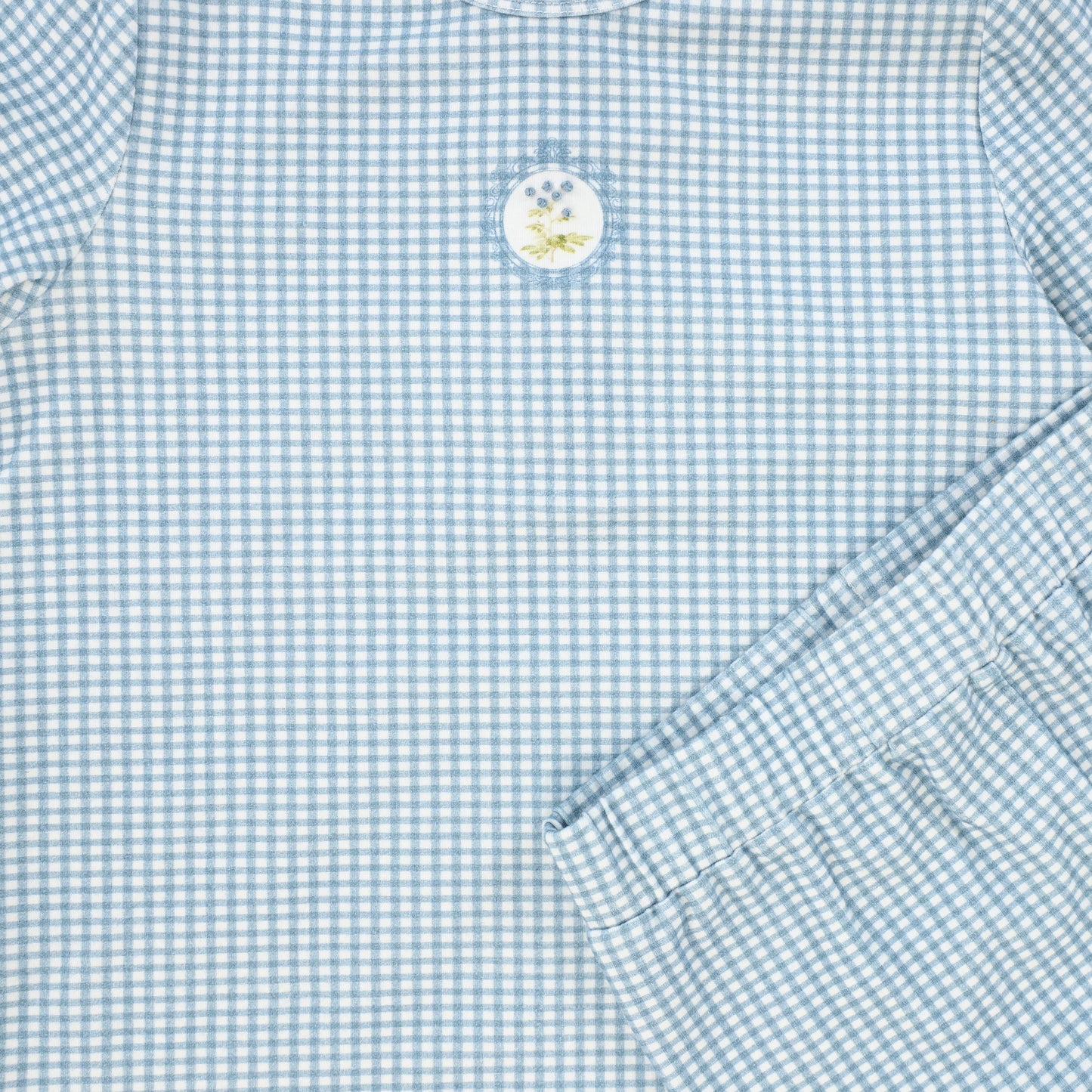 BEBE JOLEE BLUE GINGHAM FRAME PAJAMAS