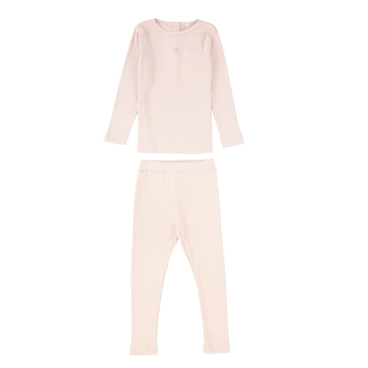 BEBE JOLEE PINK EMBROIDERED PAJAMAS