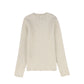 BACE COLLECTION BEIGE RIBBED KNIT EMBROIDERED SWEATER