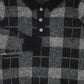 BAMBOO BLACK/CHARCOAL PLAID KNIT COLLAR SWEATER