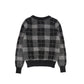 BAMBOO BLACK/CHARCOAL PLAID KNIT COLLAR SWEATER