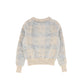 BAMBOO LIGHT GREY PLAID KNIT COLLAR SWEATER