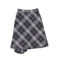 BAMBOO NAVY PLAID WRAP RUFFLE SKIRT