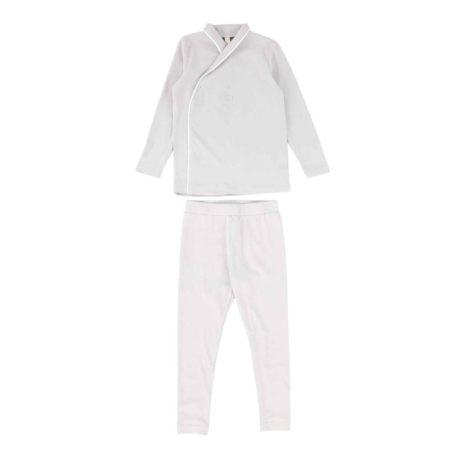 BEBE JOLEE GREY PIPED WRAP PAJAMAS