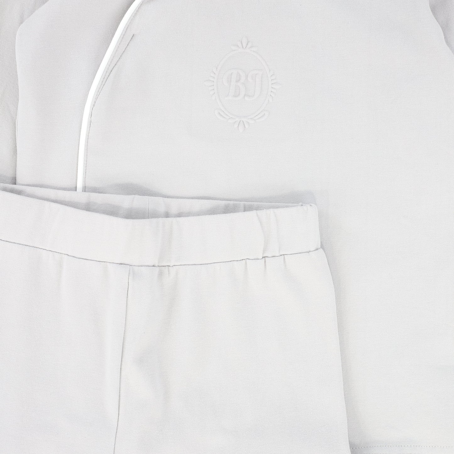 BEBE JOLEE GREY PIPED WRAP PAJAMAS