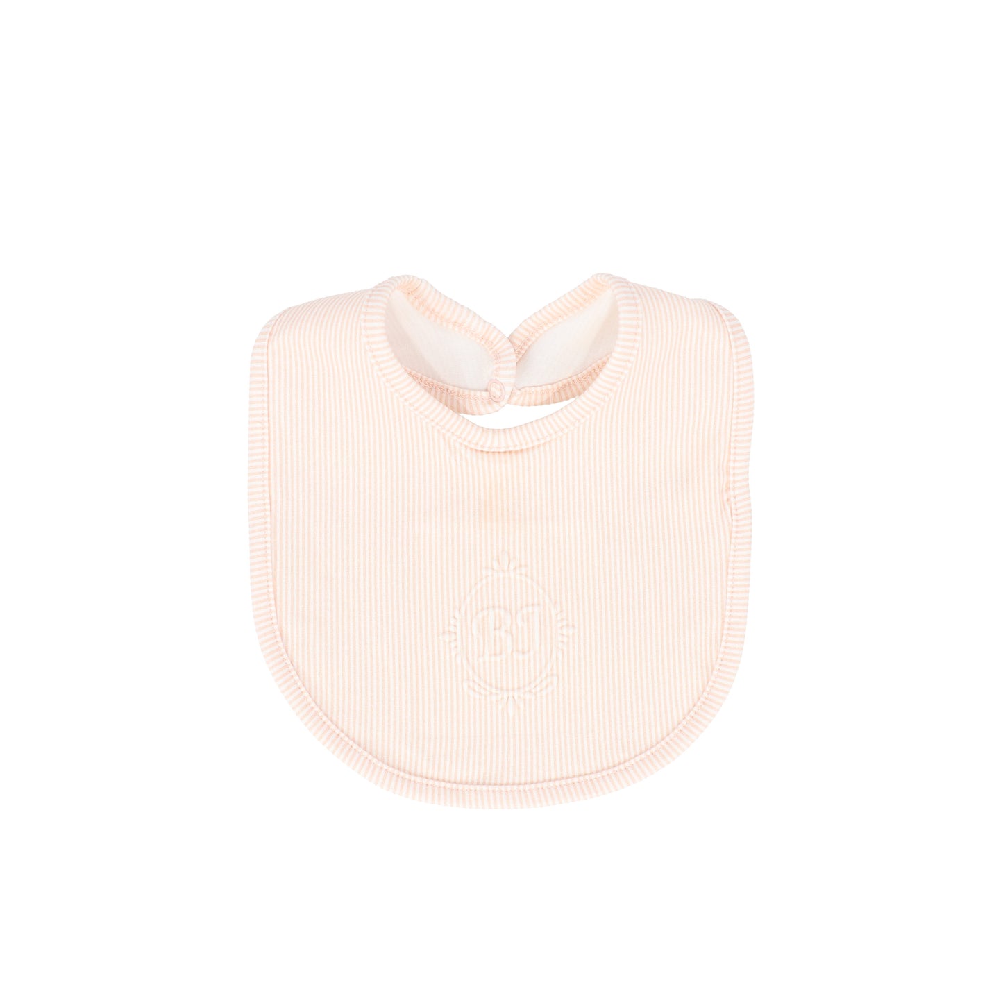 BEBE JOLEE PINK STRIPE MONOGRAM BIB