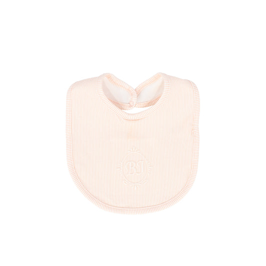 BEBE JOLEE PINK STRIPE MONOGRAM BIB