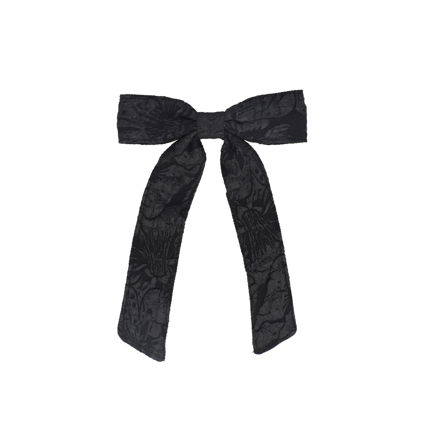 FRANCESCA GUILIANO BLACK TEXTURED TAFFETA LONG BOW [FINAL SALE]
