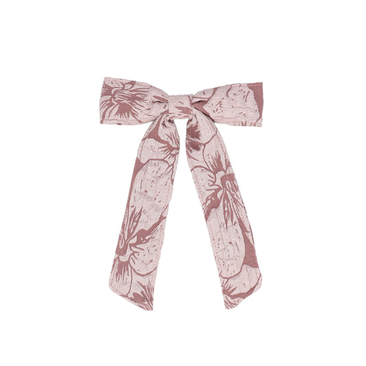 FRANCESCA GUILIANO PINK TEXTURED TAFFETA LONG BOW [FINAL SALE]