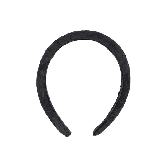 FRANCESCA GUILIANO BLACK TEXTURED TAFFETA HEADBAND [FINAL SALE]