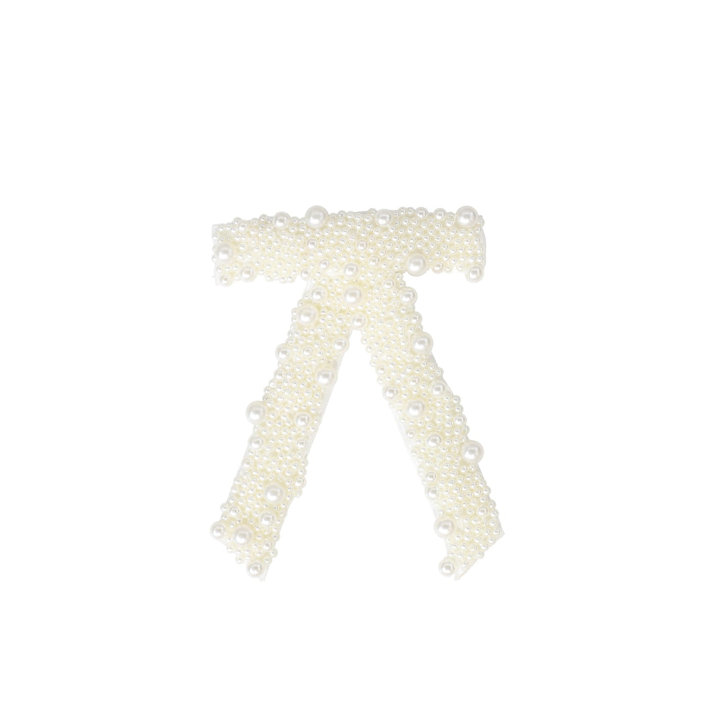 FRANCESCA GUILIANO IVORY PEARL EMBELLISHED SMALL BOW CLIP [FINAL SALE]