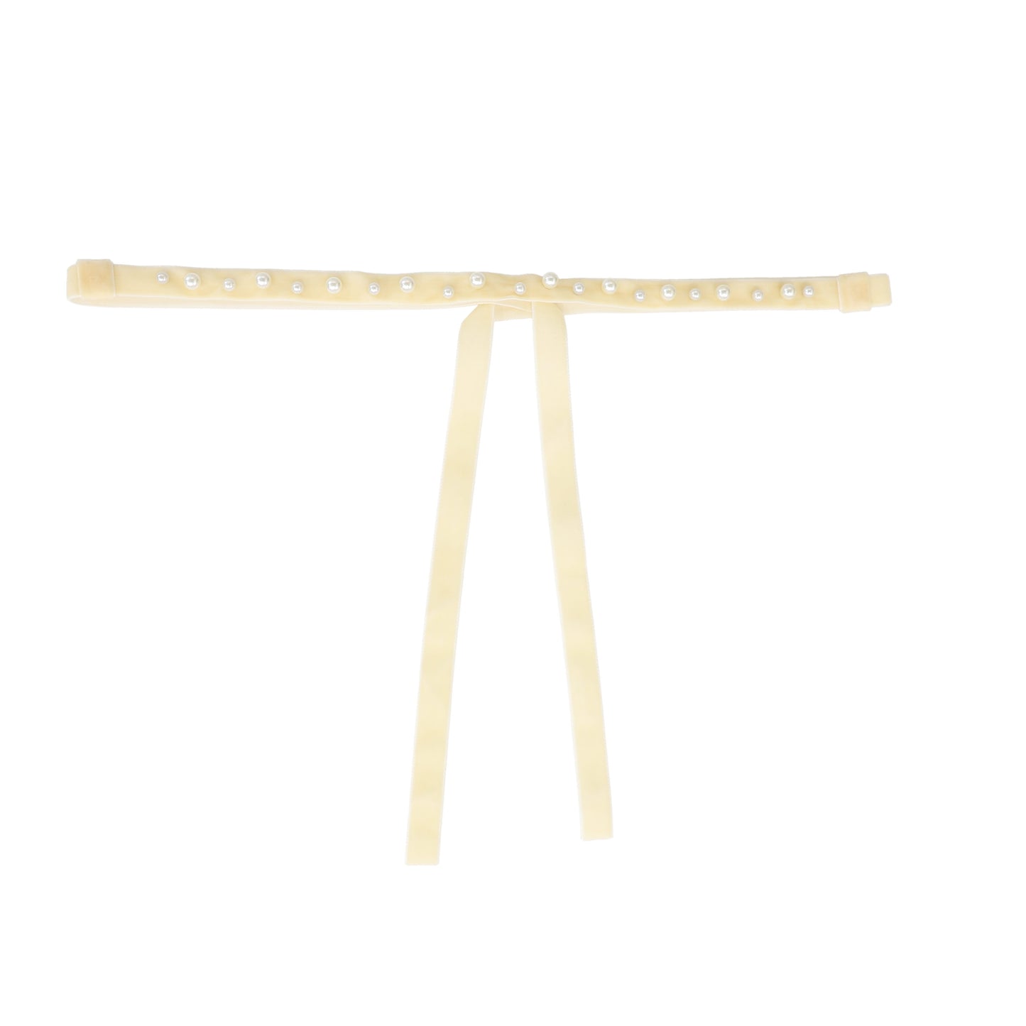 FRANCESCA GUILIANO CREAM SCATTERED PEARL RIBBON BAND