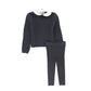 BACE COLLECTION GREY TEXTURED CROCHET KNIT SET