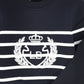 LE BOURDON NAVY STRIPED EMBROIDERED CREST SWEATSHIRT SET