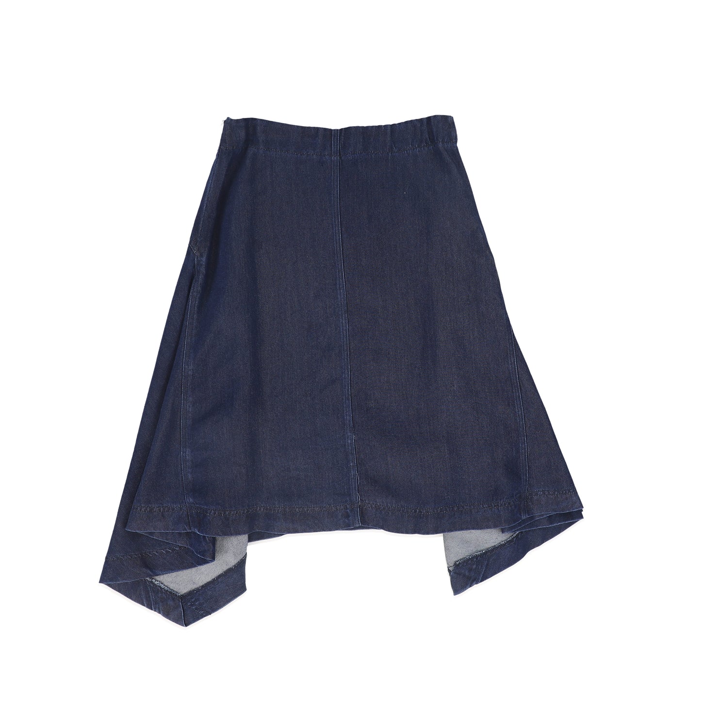 BAMBOO MID BLUE DENIM DIAGONAL STITCHED SKIRT