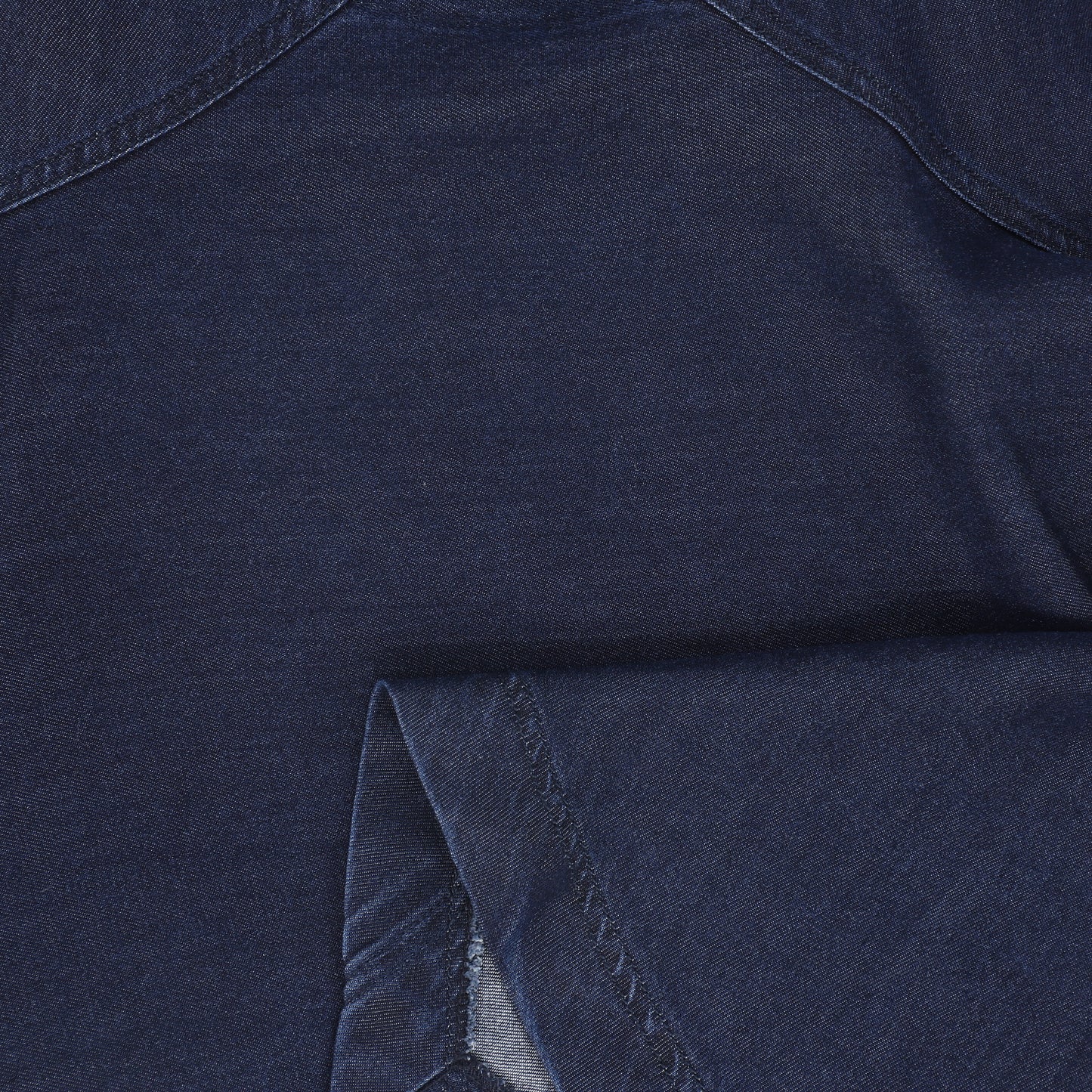 BAMBOO MID BLUE DENIM DIAGONAL STITCHED SKIRT