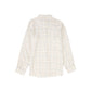LE BOURDON BEIGE/BROWN WINDOWPANE BLOUSE