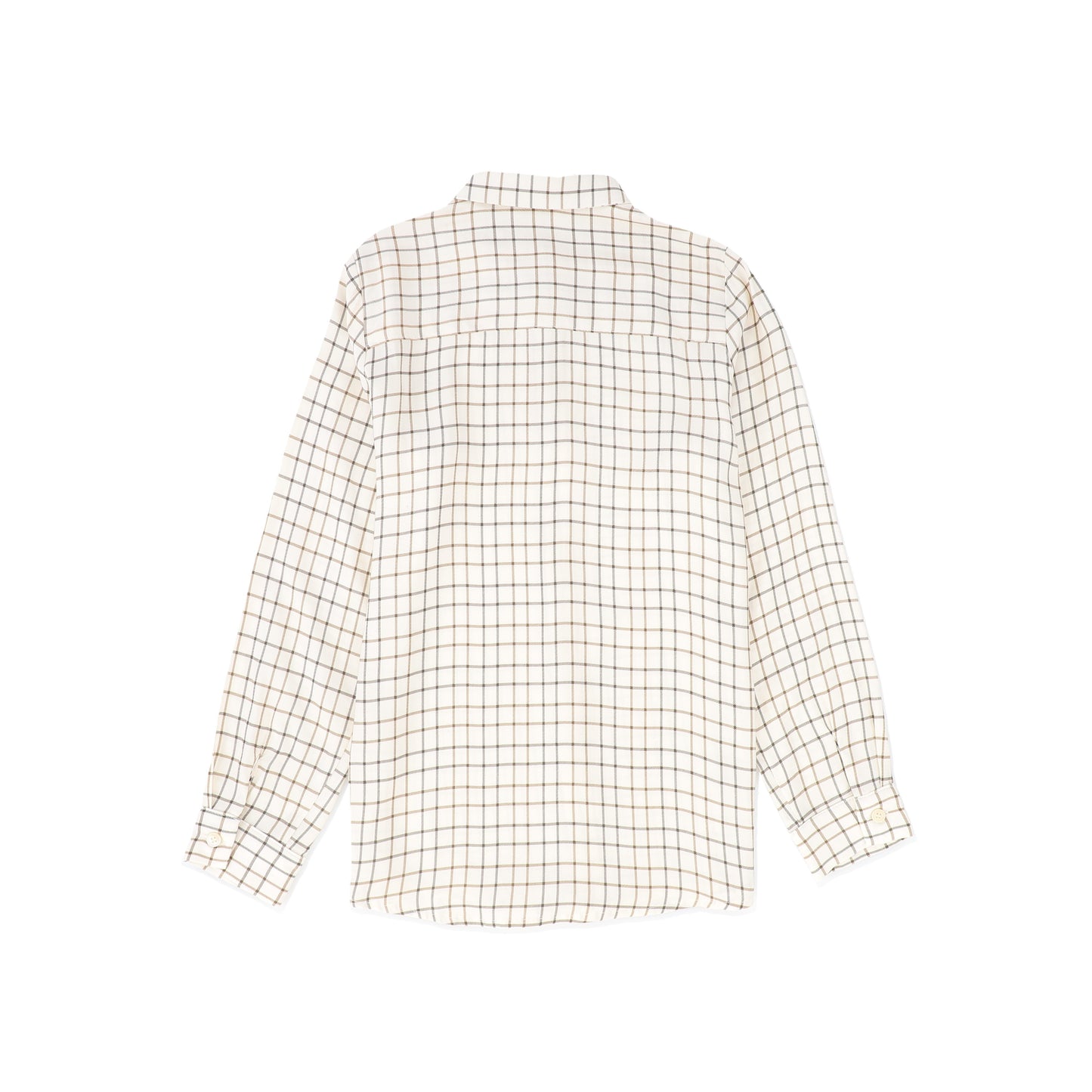 LE BOURDON BEIGE/BROWN WINDOWPANE BLOUSE