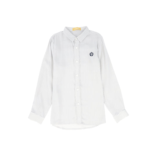LE BOURDON GREY/WHITE COLLAR BLOUSE