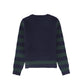 BAMBOO NAVY/GREEN STRIPE CREST SWEATER