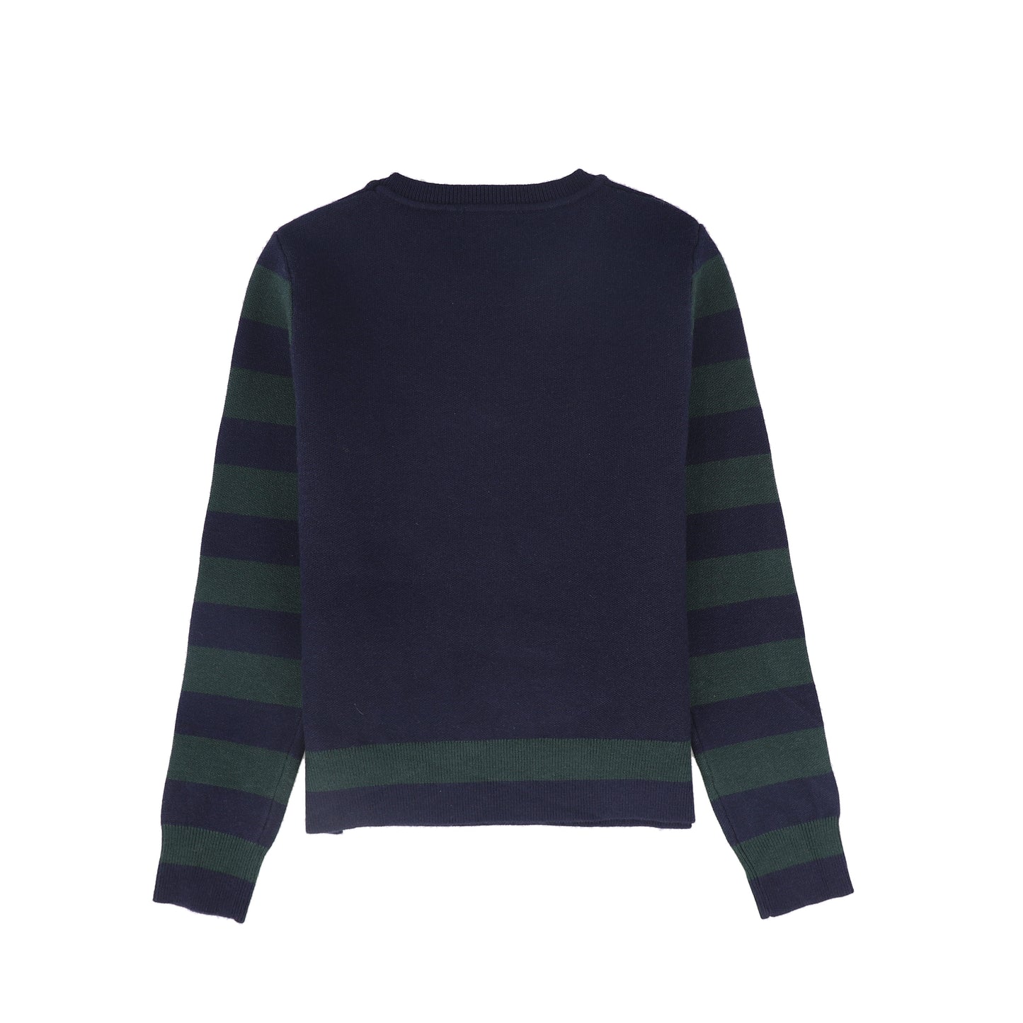BAMBOO NAVY/GREEN STRIPE CREST SWEATER