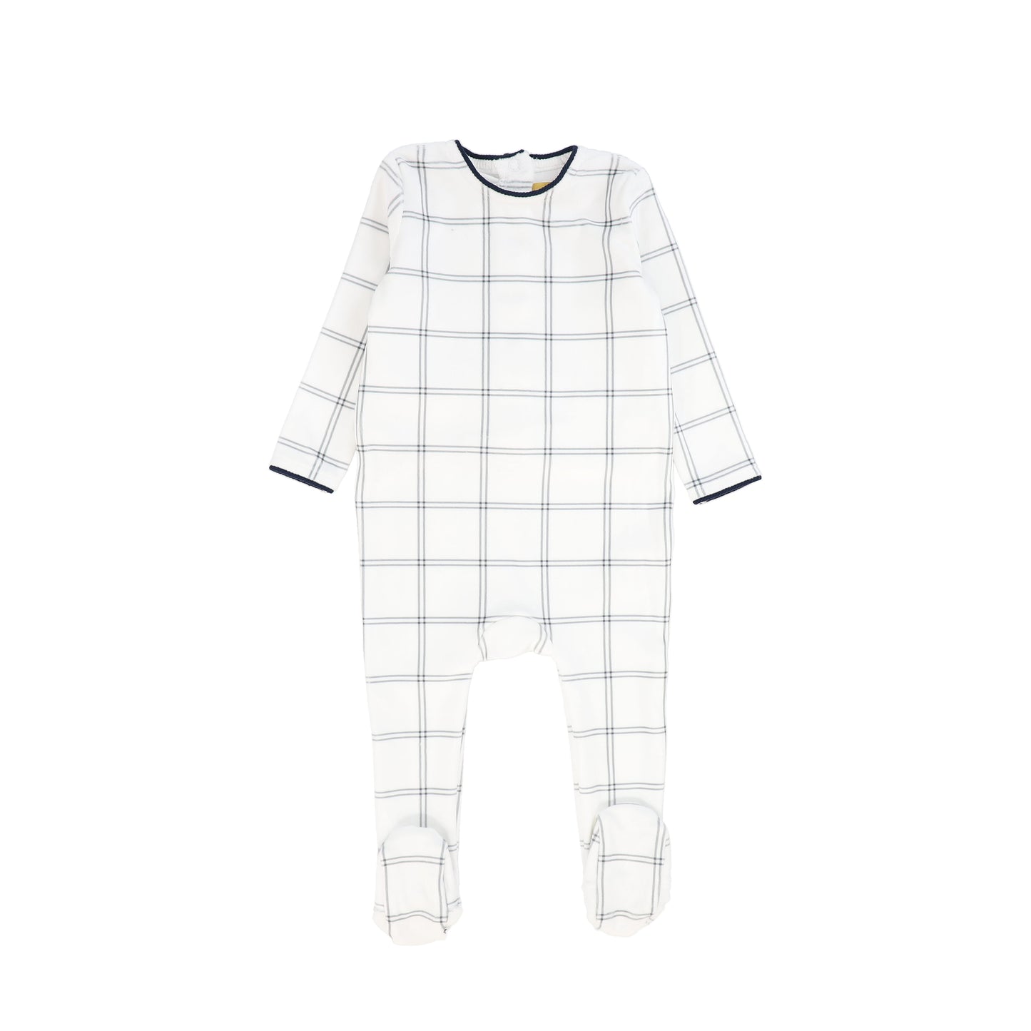 LE BOURDON GREY/WHITE CHECKED VELOUR FOOTIE