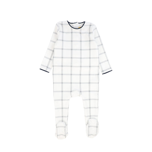 LE BOURDON GREY/WHITE CHECKED VELOUR FOOTIE