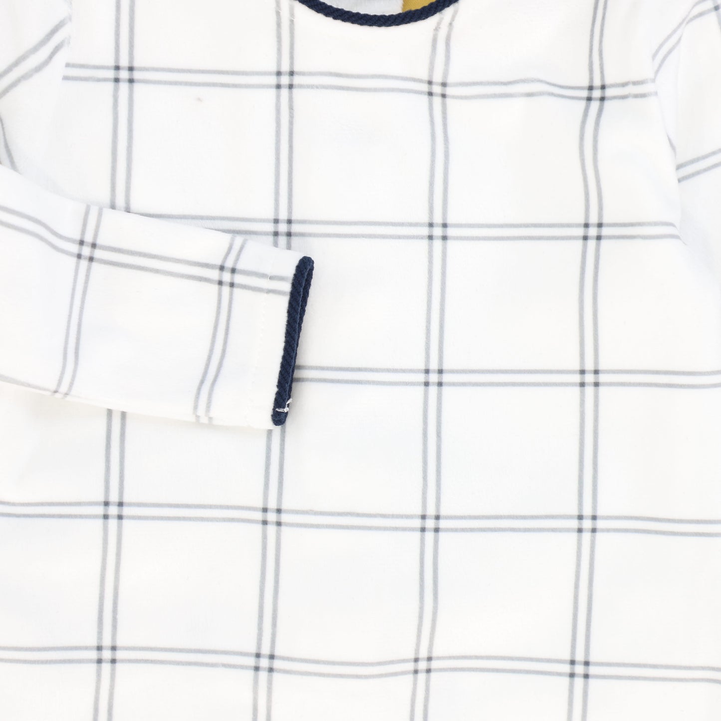 LE BOURDON GREY/WHITE CHECKED VELOUR FOOTIE