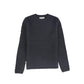 BACE COLLECTION GREY TEXTURED CROCHET KNIT SWEATER
