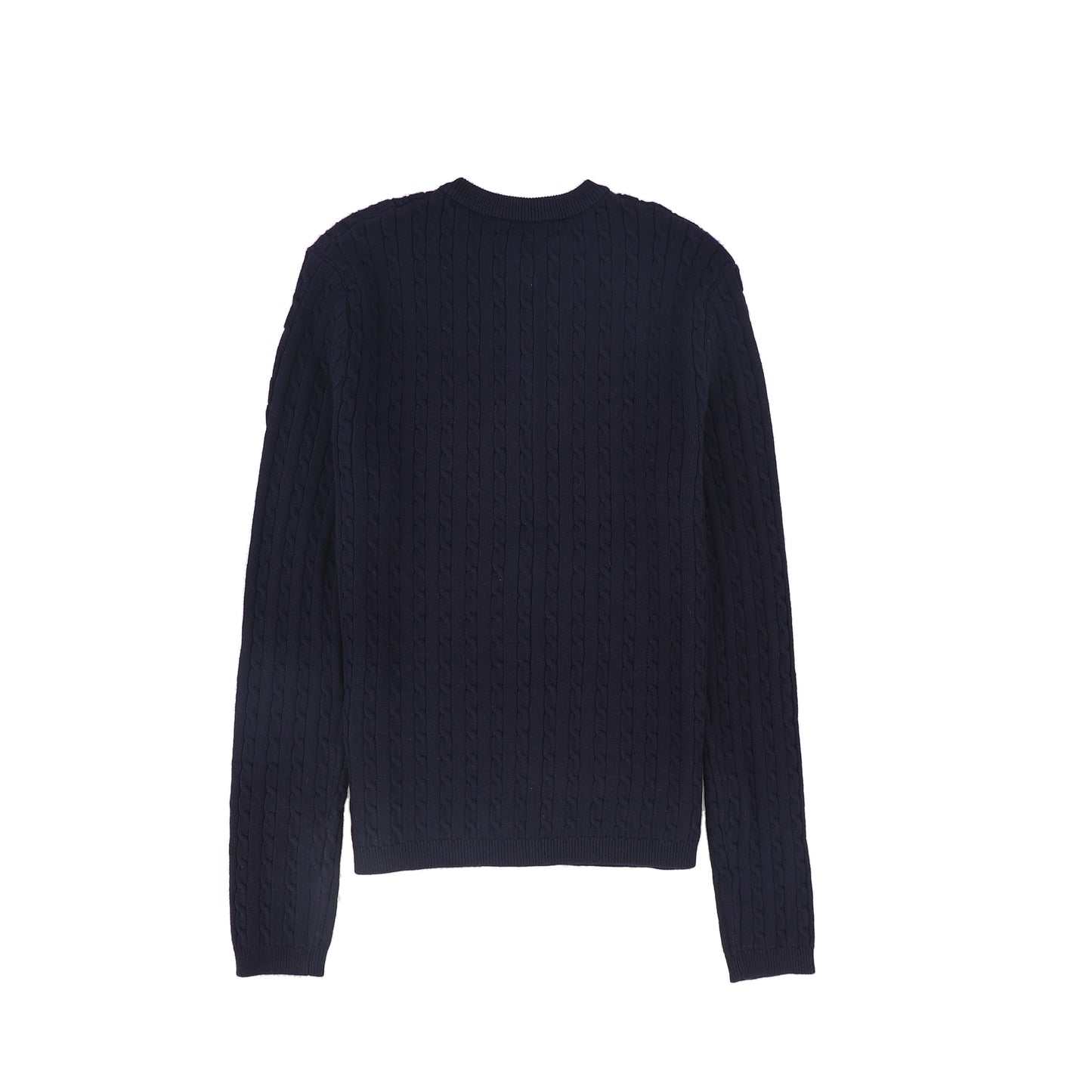BAMBOO NAVY CABLE KNIT BUTTONED CARDIGAN