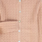BAMBOO PINK CABLE KNIT BUTTONED CARDIGAN