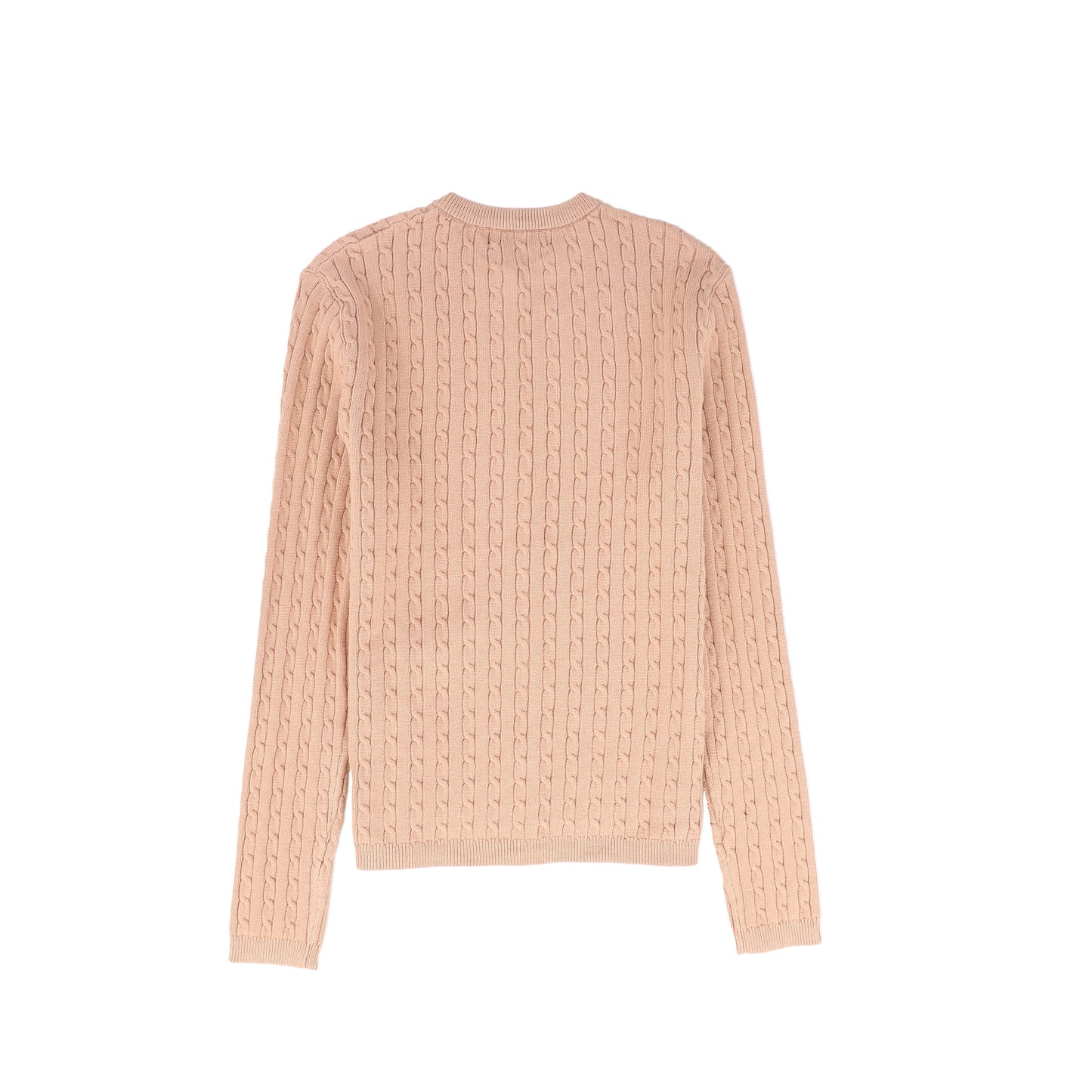 BAMBOO PINK CABLE KNIT BUTTONED CARDIGAN