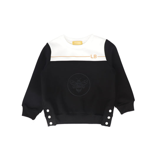 LE BOURDON BLACK/WHITE COLOR BLOCK BEE SWEATSHIRT