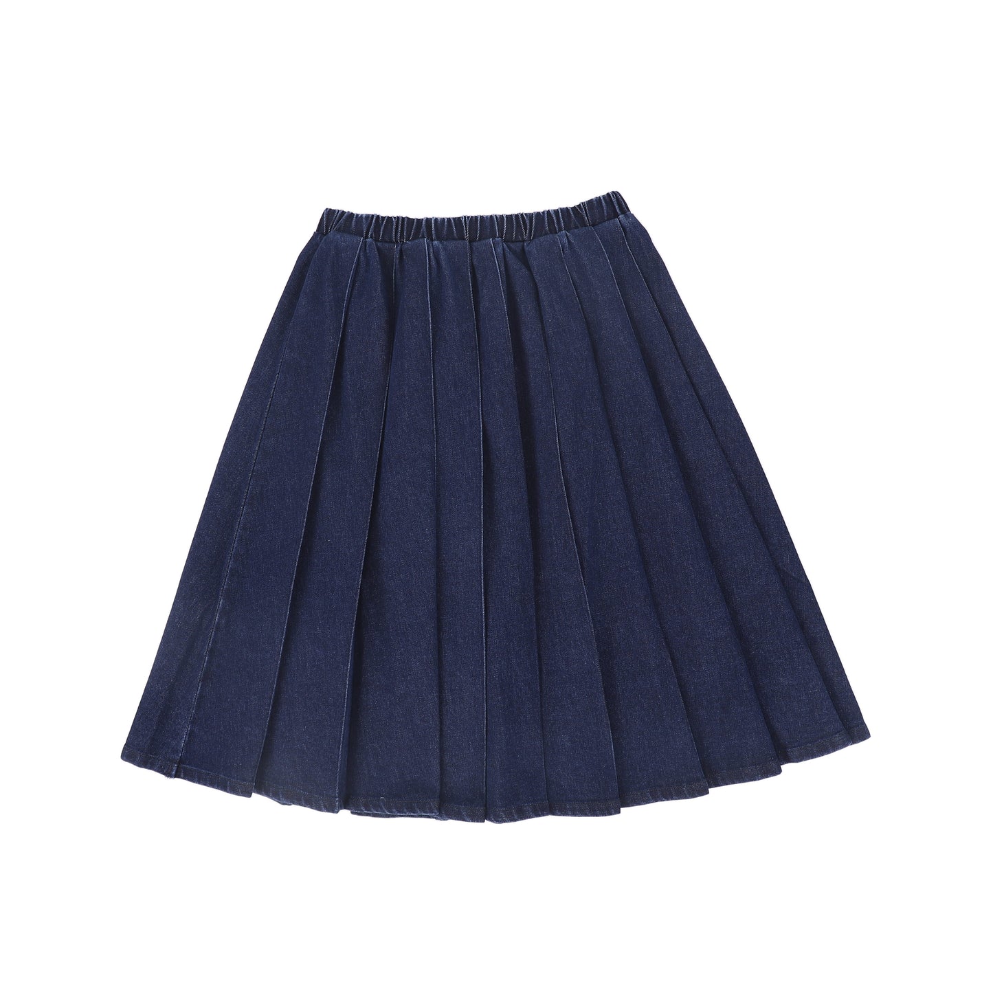 BAMBOO BLUE DENIM PLEATED SKIRT