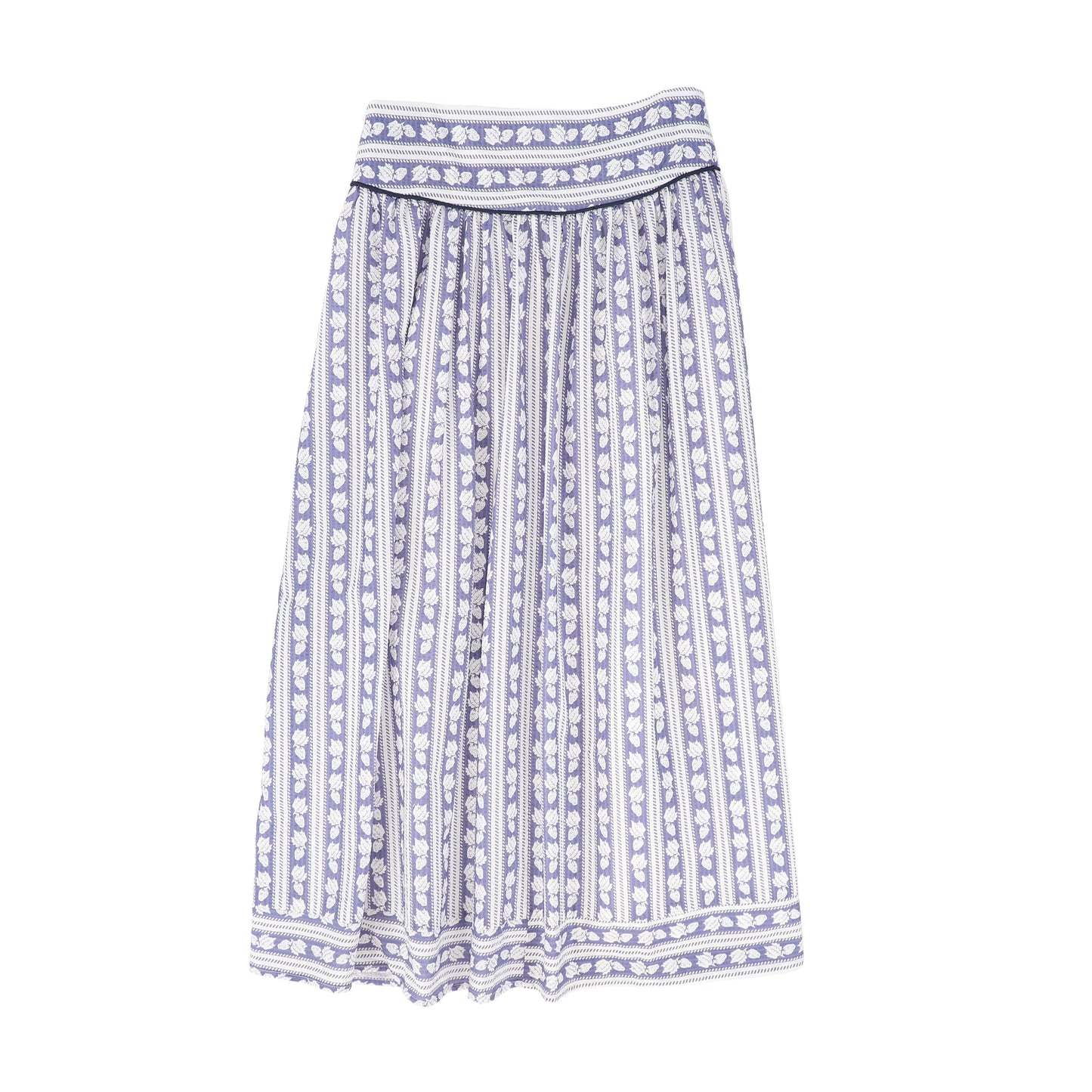 VALENTINA BLUE SEERSUCKER PRINTED SKIRT [FINAL SALE]