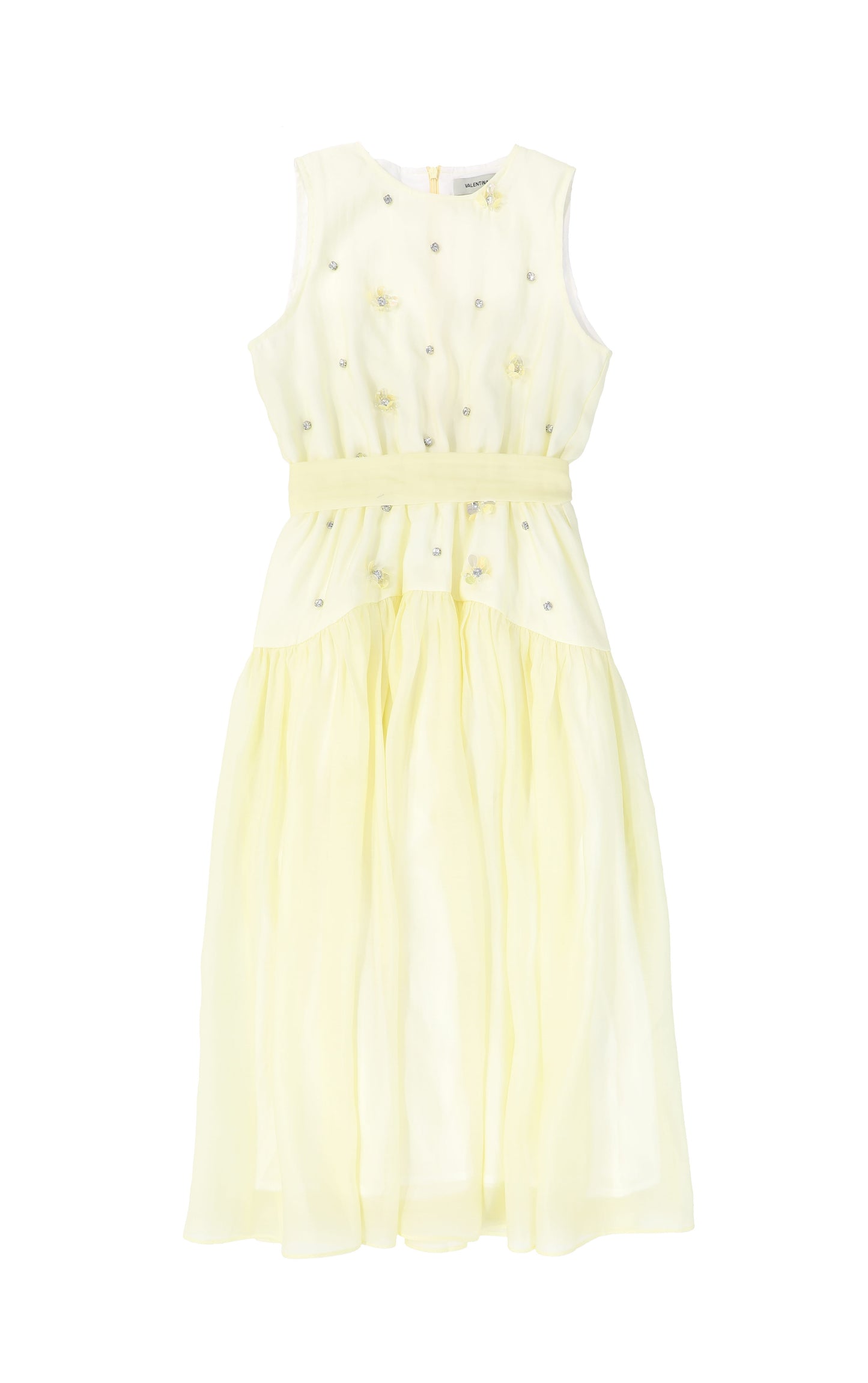 VALENTINA YELLOW RHINESTONE STUDDED CHIFFON JUMPER