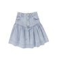 BAMBOO BLUE WASH DENIM DROP WAIST FRILL SKIRT