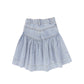 BAMBOO BLUE WASH DENIM DROP WAIST FRILL SKIRT