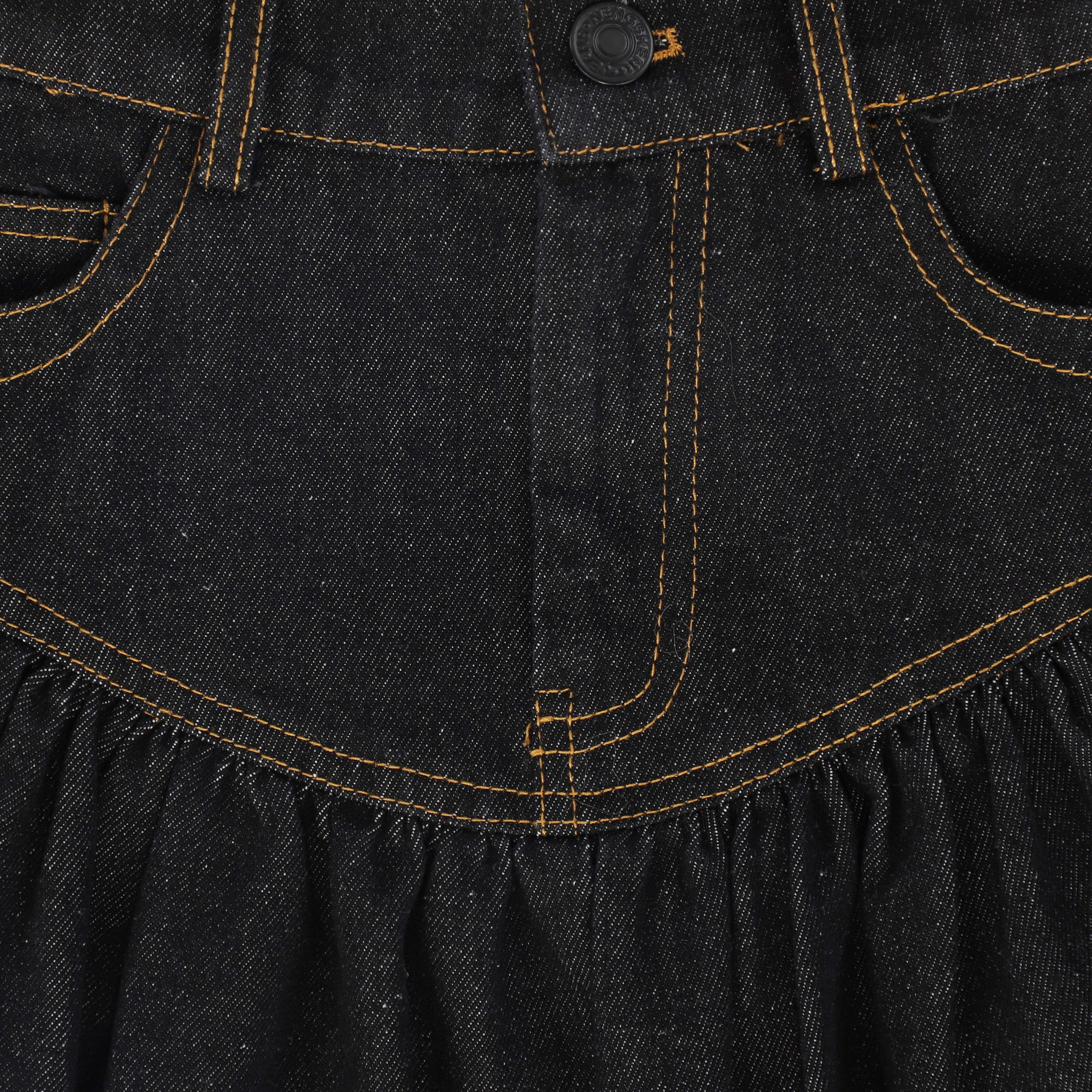 BAMBOO BLACK DENIM DROP WAIST FRILL SKIRT [FINAL SALE] – Luibelle
