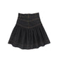 BAMBOO BLACK DENIM DROP WAIST FRILL SKIRT